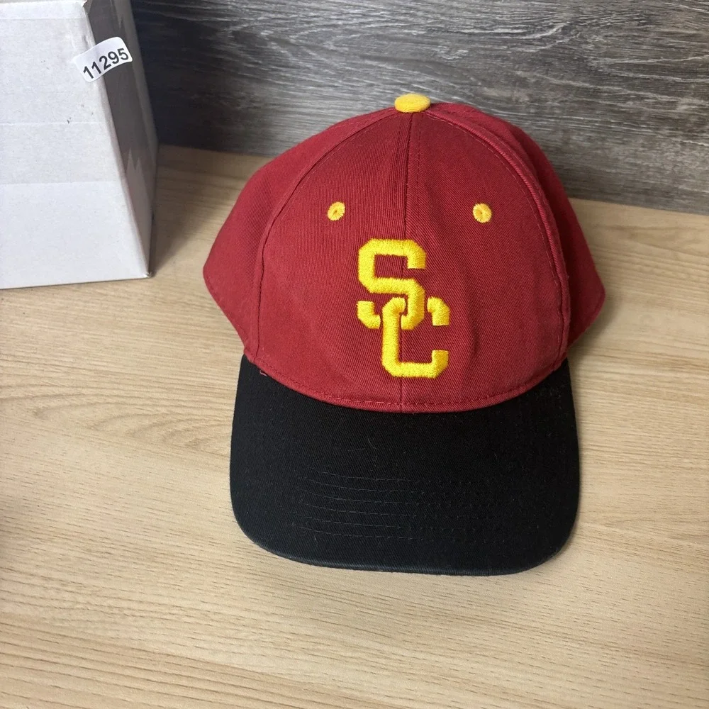 USC Trojans Hat Cap Strap Back Red Black NCAA Football California Strong Mens